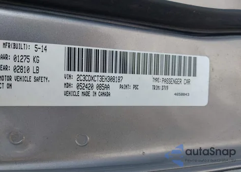 2014 Dodge Charger R/T z USA, uszkodzony, nr VIN 2C3CDXCT3EH308187